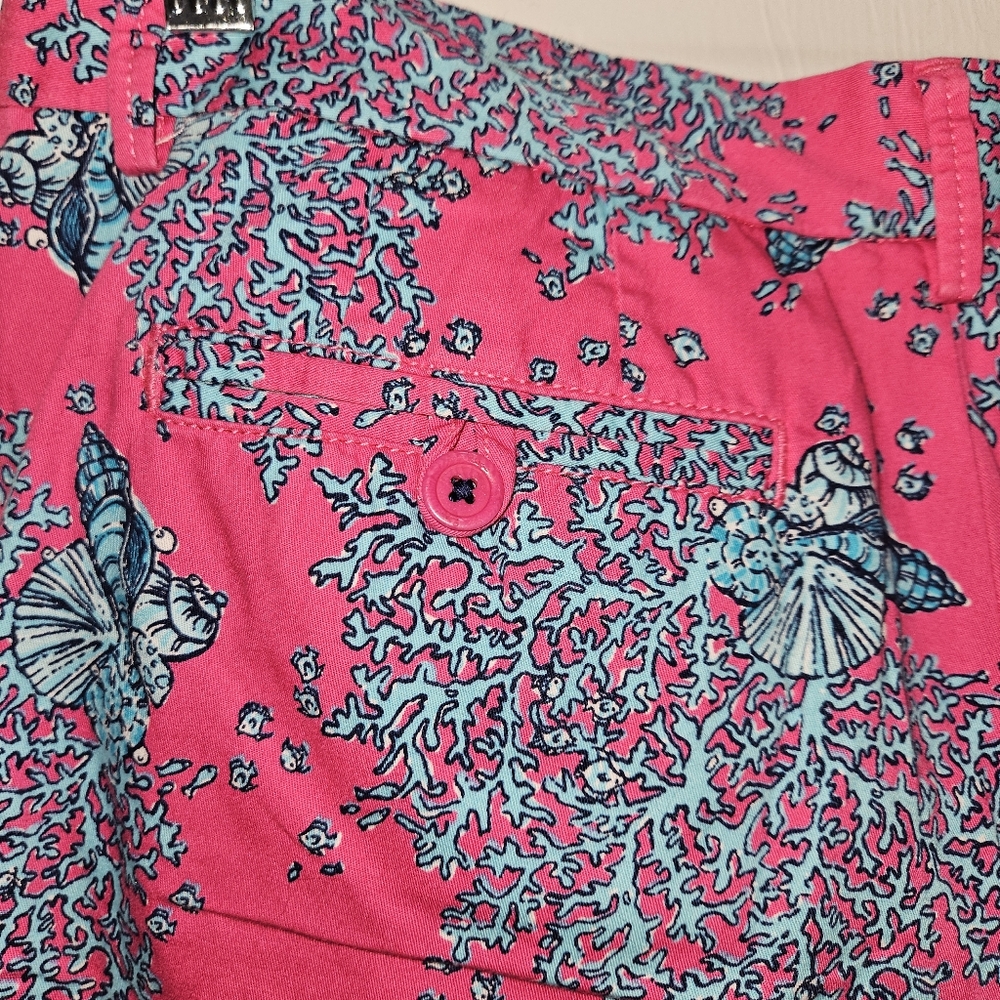 Lilly Pulitzer Bermuda Avenue Shorts Women's Size 8 Beachy Coral Reef Seashells - Picture 11 of 16